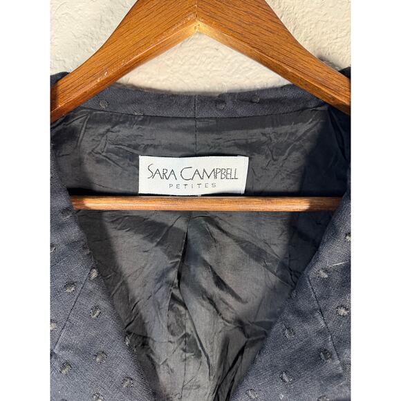 Sara Campbell Petites Black Textured Linen Button Front Vest Women’s Small - Picture 6 of 6